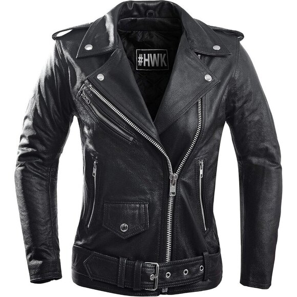 Genuine Leather Black Jacket for Water Resistant Motorbike Riding For Women - Picture 1 of 7